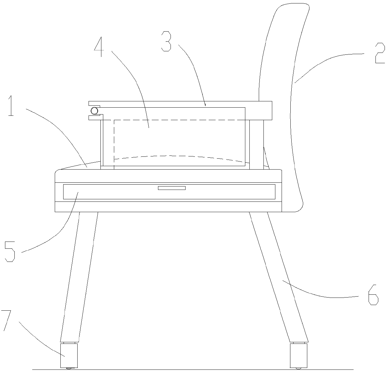 Office chair with writing board