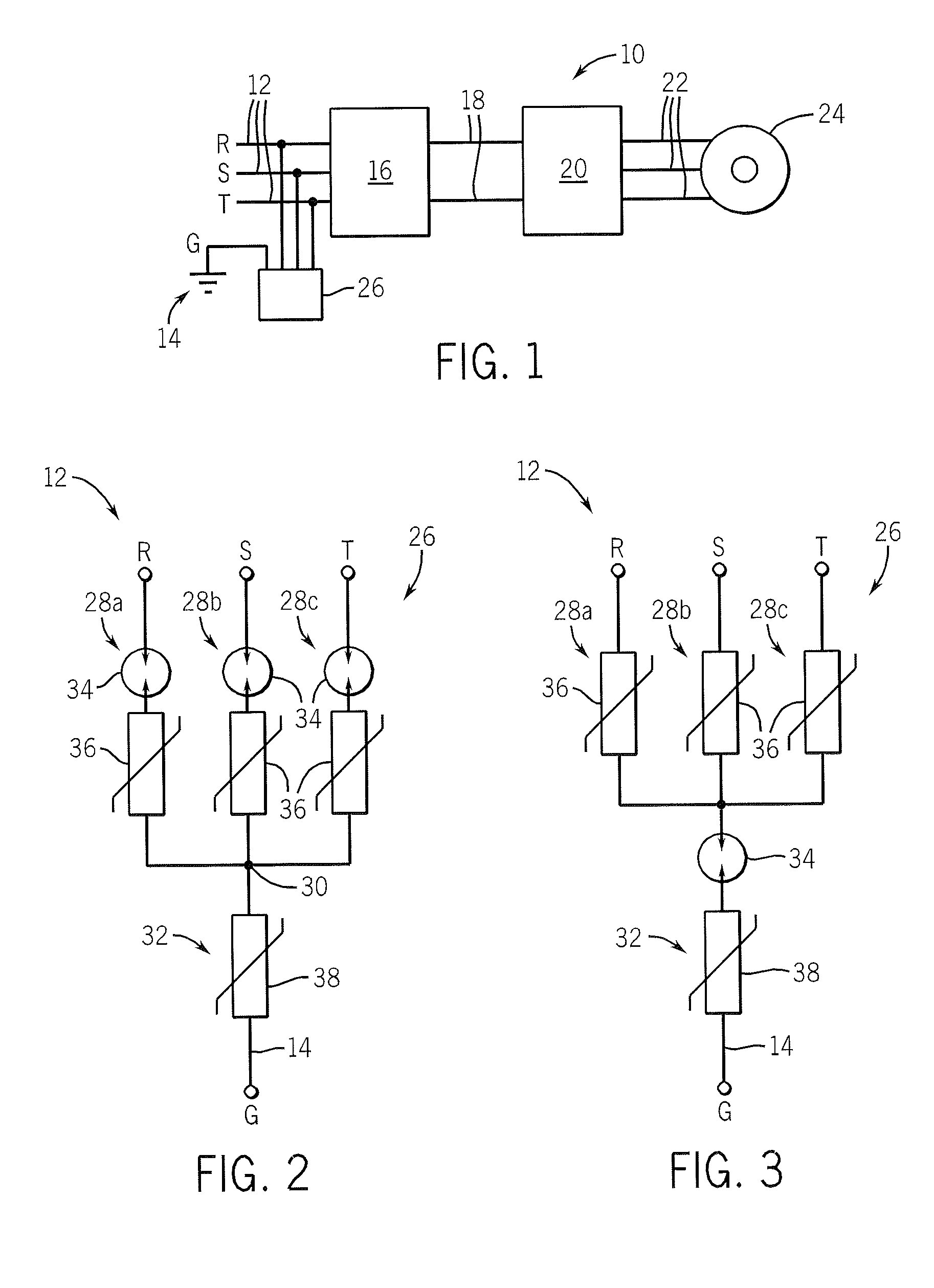 Motor drive with low leakage surge protection