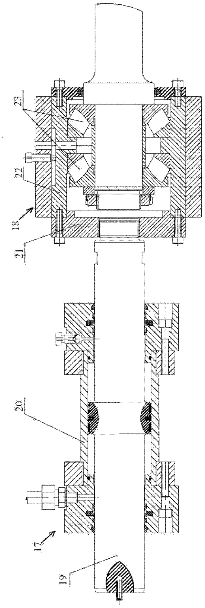 Ship propulsion shafting longitudinal vibration simulation test bench