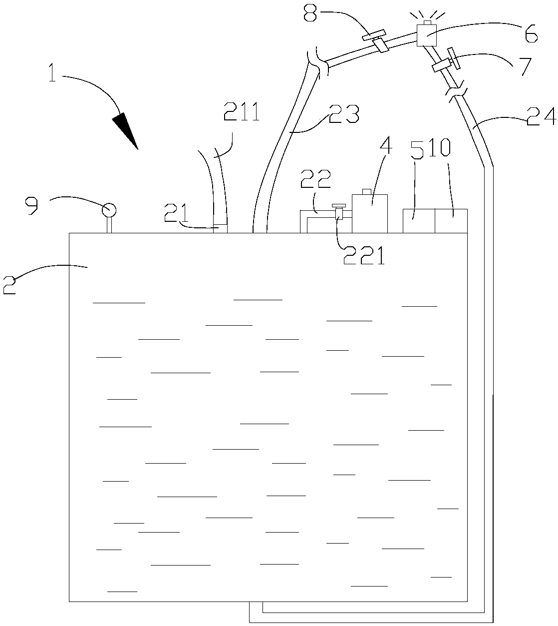 Knapsack type air atomizing sprayer