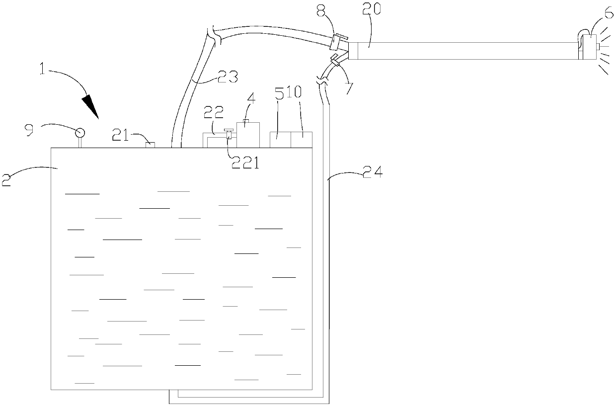 Knapsack type air atomizing sprayer