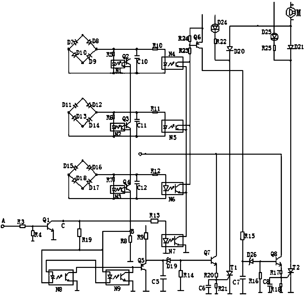 Three-phase electric water boiler final-stage control protection device