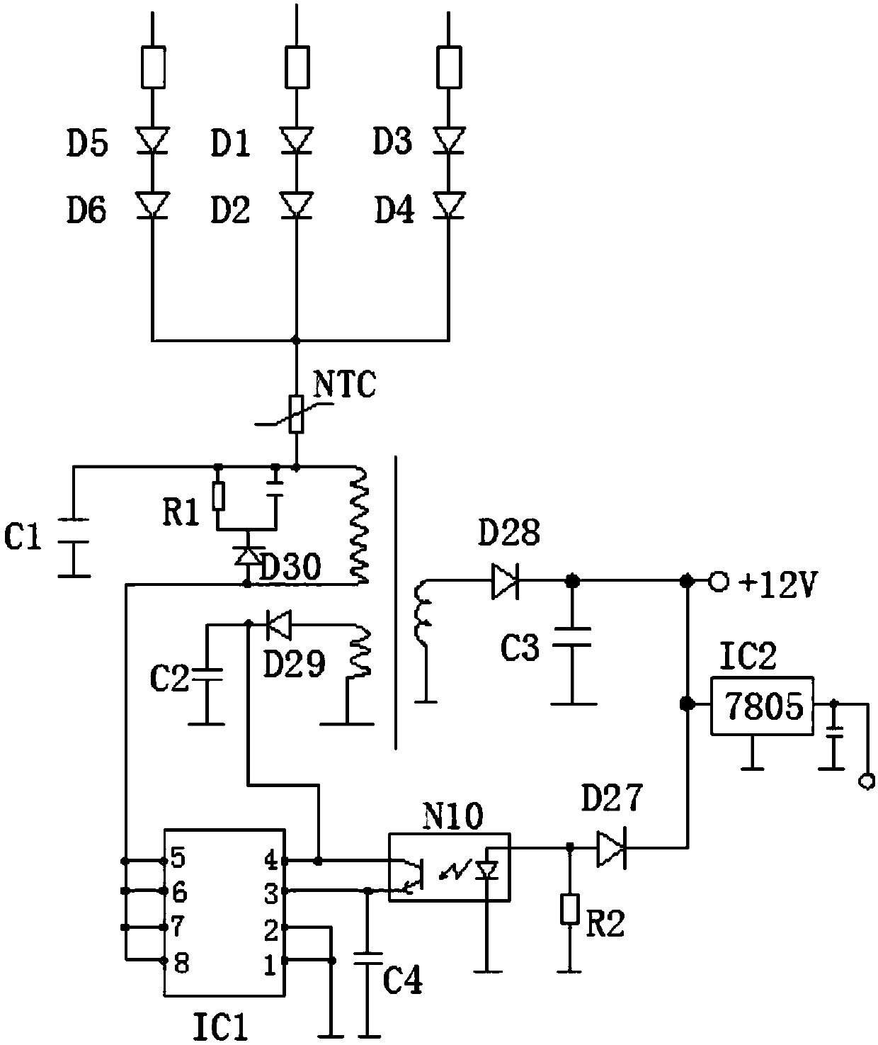 Three-phase electric water boiler final-stage control protection device