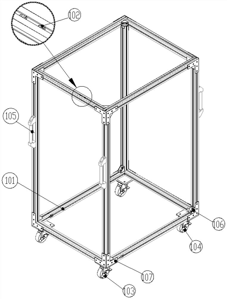 Universal type case material circulation frame