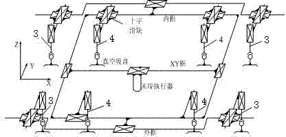 Autonomous mobile mechanism capable of walking on surface of work piece and adjusting gesture