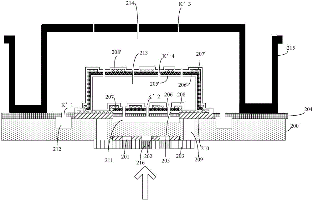 Pixel structure of dual-layer visible/infrared hybrid imaging detector and fabrication method of pixel structure