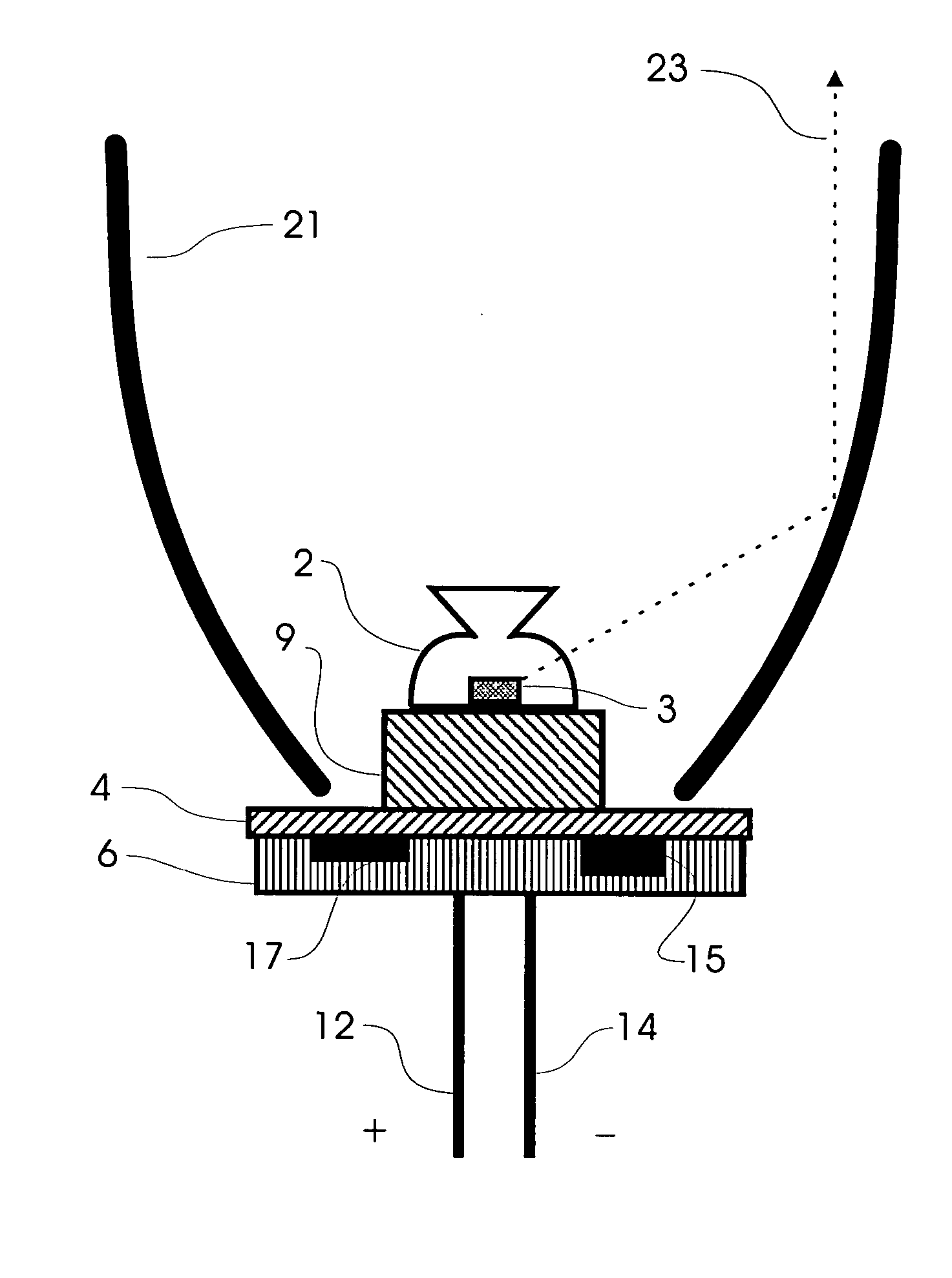 Replacement illumination device for a miniature flashlight bulb