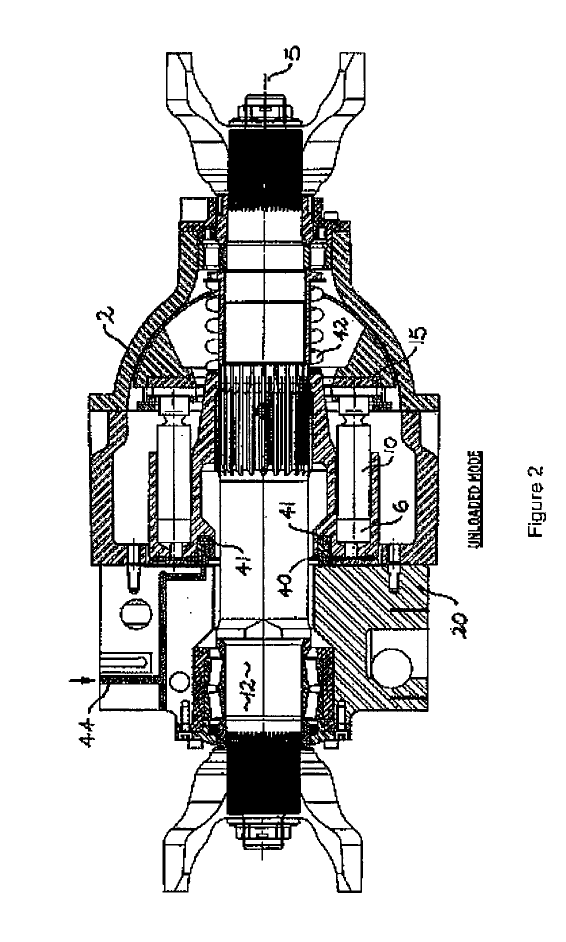 Lift off cylinder for axial piston hydraulic pump