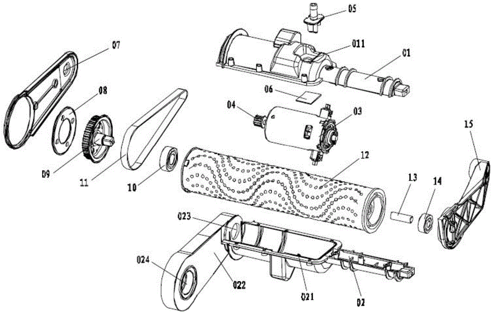 Intelligent floor brush device of dust collector