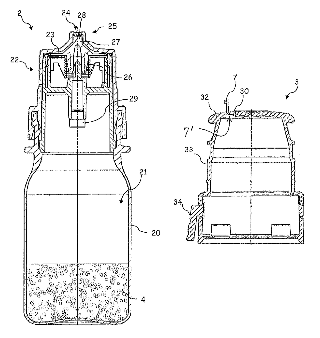 Protective cap for a dispenser and dispenser for discharging pharmaceutical and/or cosmetic liquids