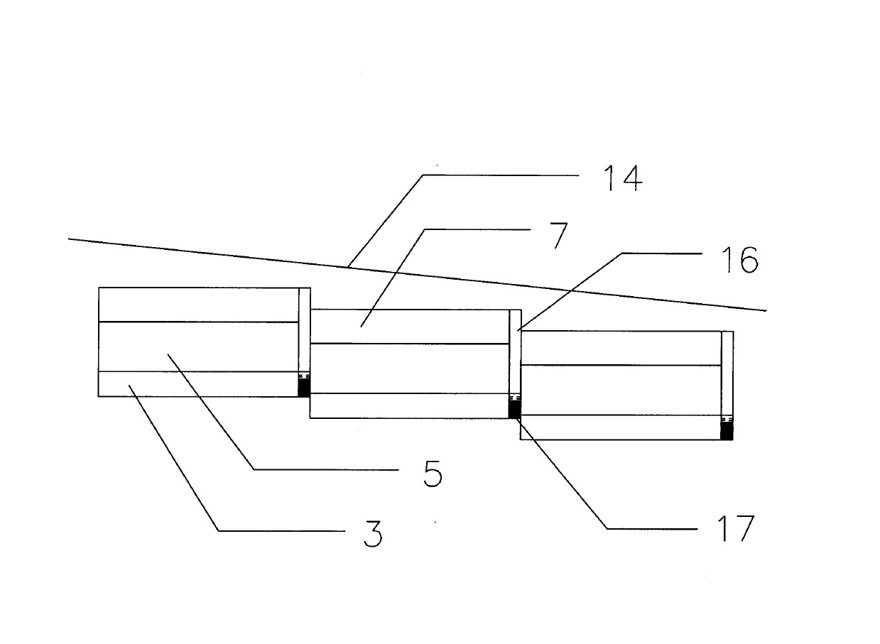 Cascading type ecological planting tank for road surface runoff collection, purification and utilization