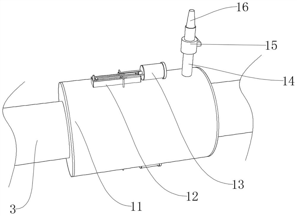 Monitoring structure for preventing stirring and granulating air-tight seal air path from being blocked