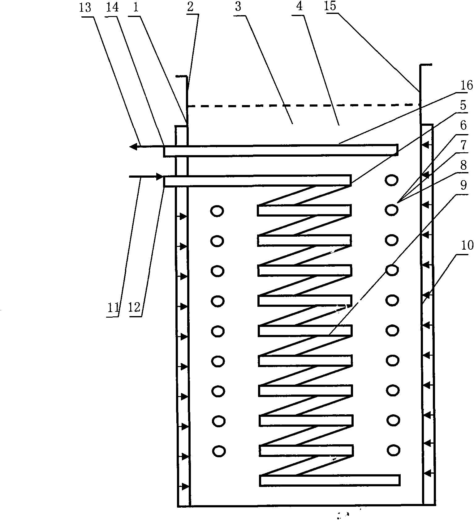 Tubular purification method and tubular purification tank