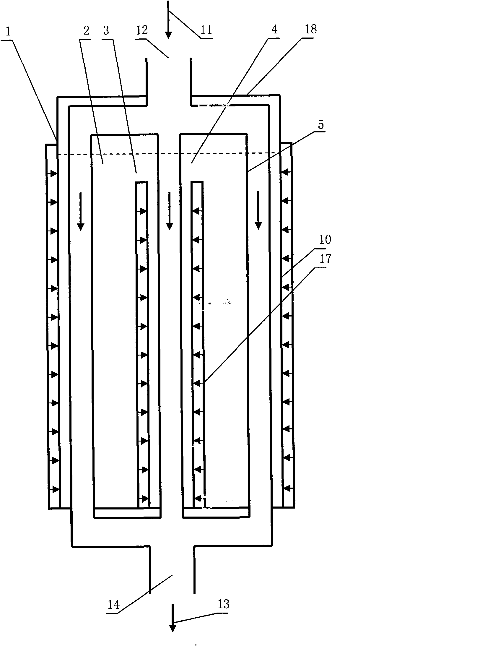 Tubular purification method and tubular purification tank