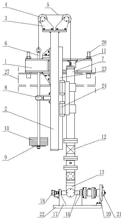 Hydrodynamic performance measuring mechanism in stability testing device for ship model in waves