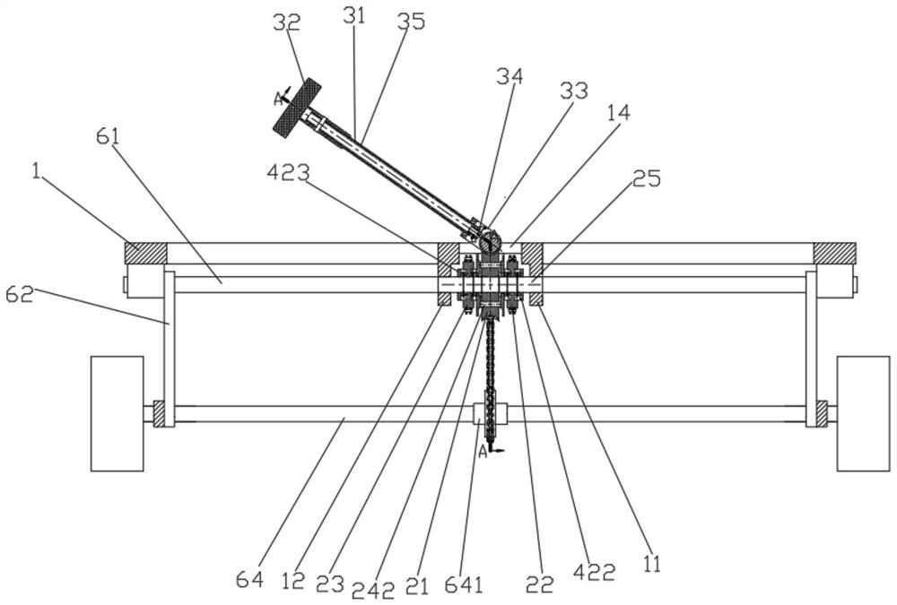 Manual worm and gear moving type automobile transverse moving control device