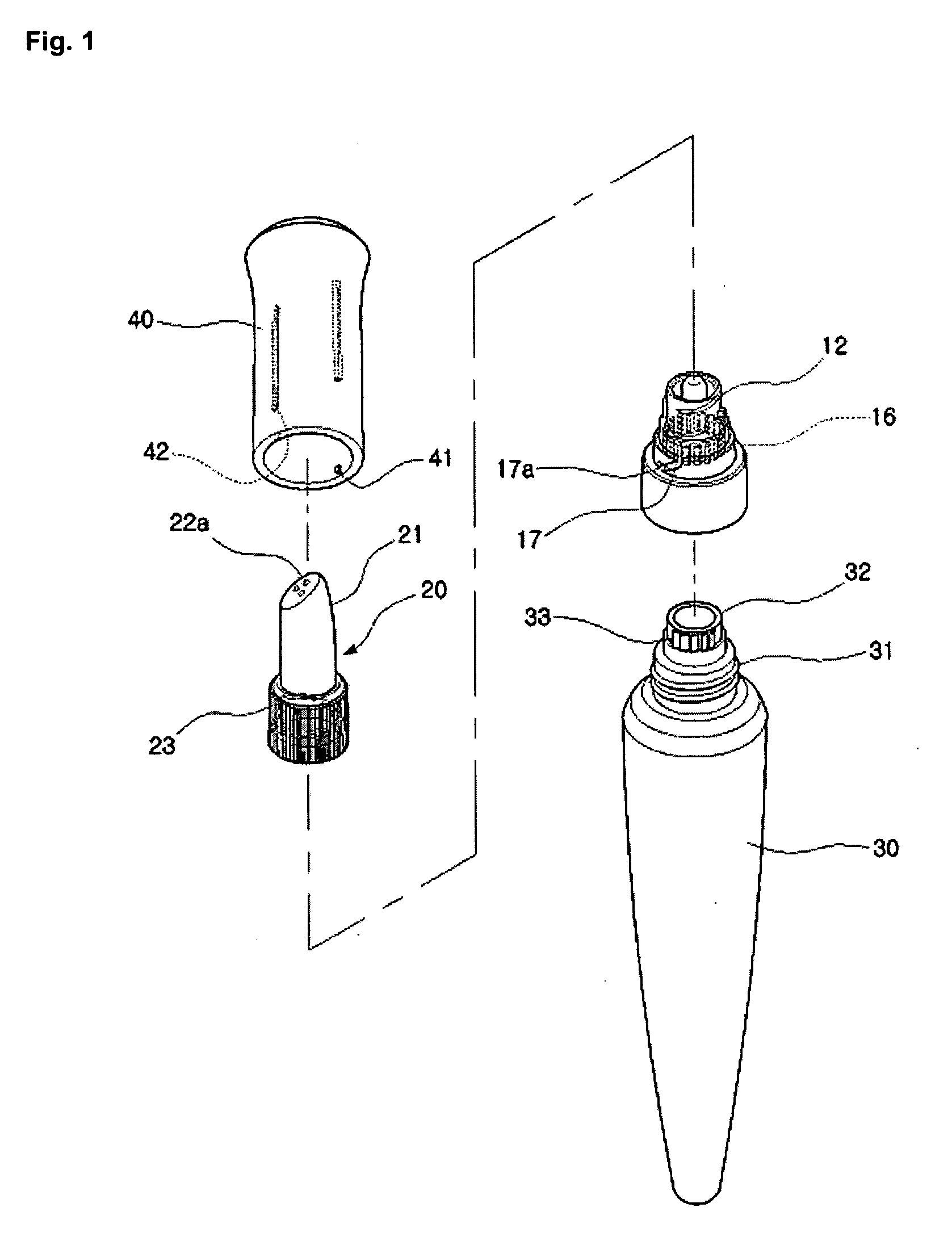 Cosmetic case capable of blocking nozzle tip air tightly