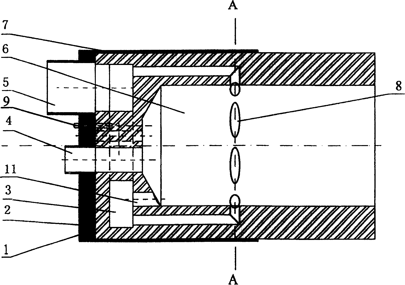 Large space burning method of water coal slurry and its special device