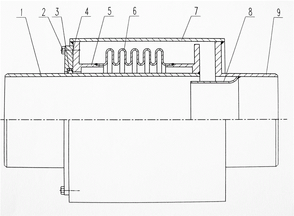 Novel dust sealing external pressure type expansion joint