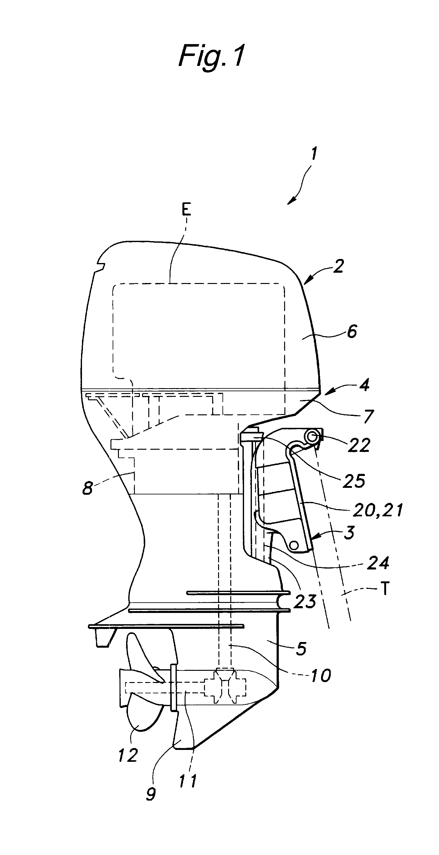 Outboard marine motor that allows a large steering angle