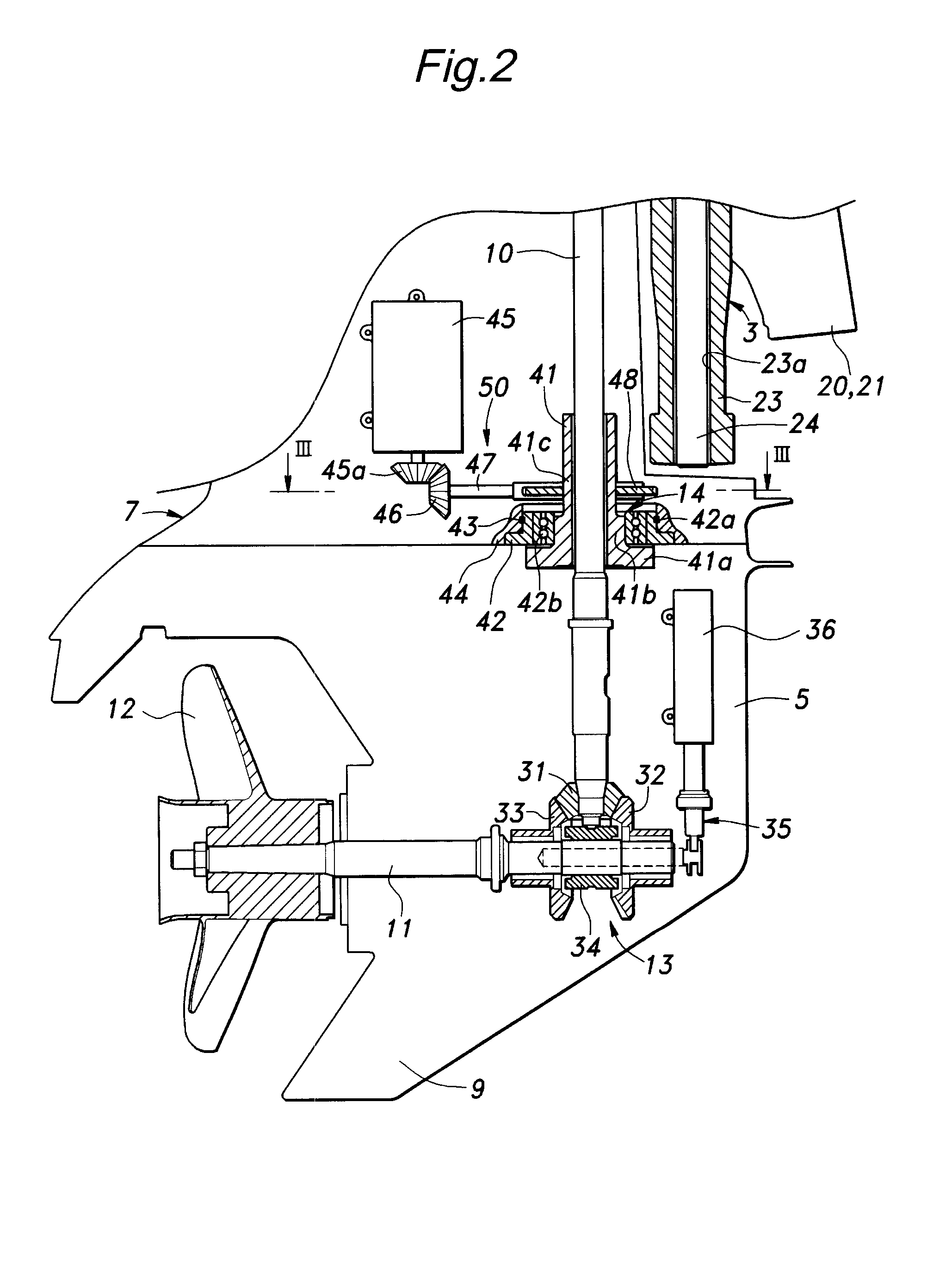 Outboard marine motor that allows a large steering angle