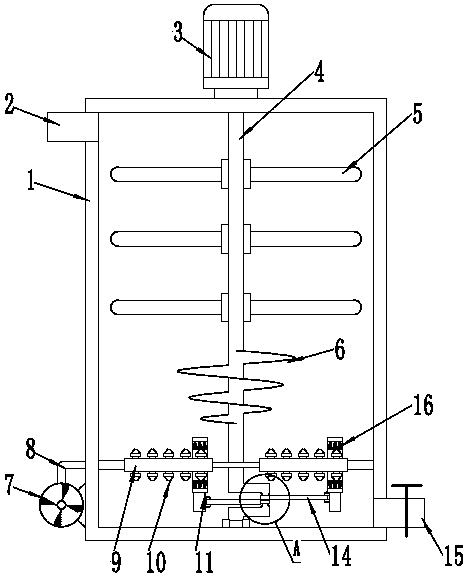 Anti-blocking aeration device for sewage treatment