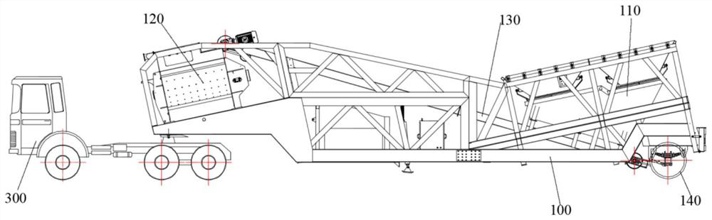 Movable mixing plant with hydraulic jacking system