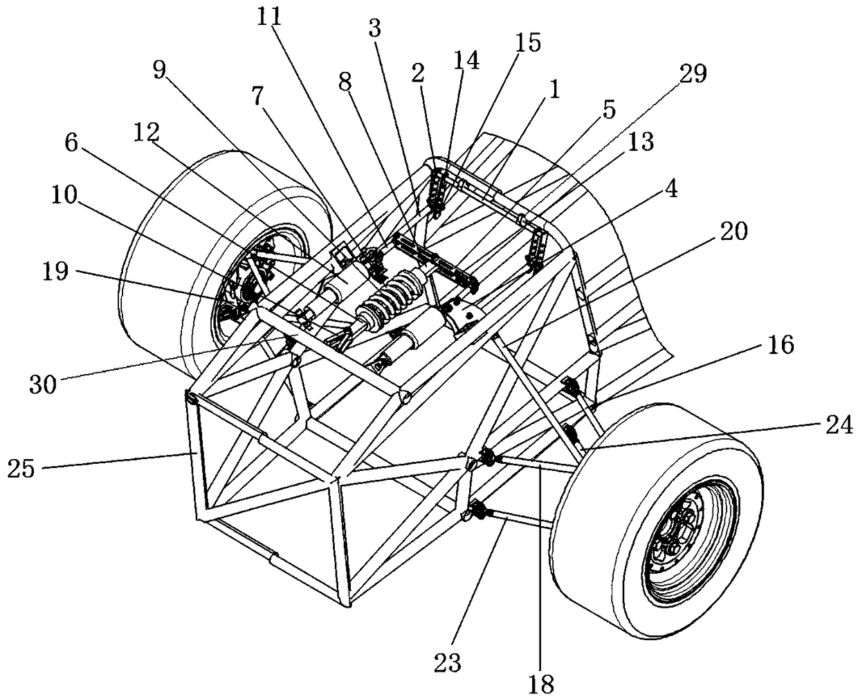 Double cross arm independent front suspension of equation type racing car and method for controlling linear rigidity thereof