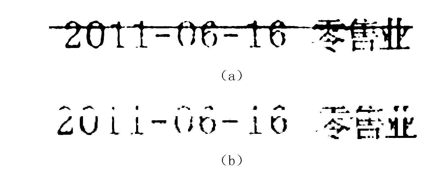 Extraction method for characters in form document image