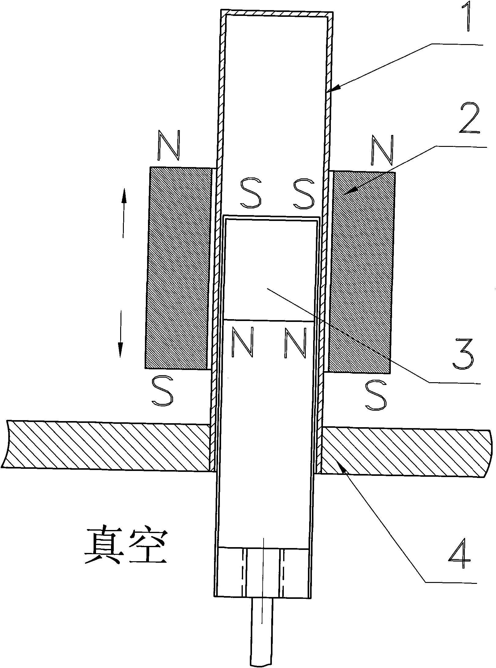 Non-contact driving method used for faraday cup in accelerator