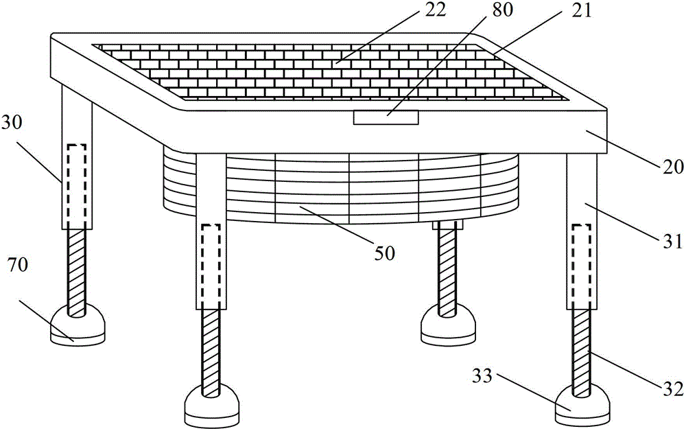 Load bearing grid plate and preparation method thereof as well as auxiliary refrigeration floor module