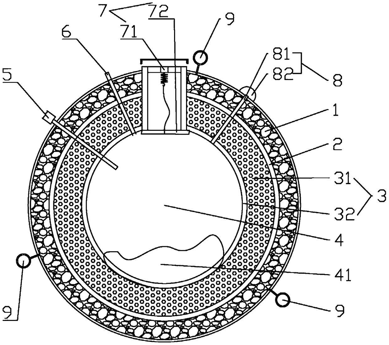 Sea filling unit capable of adjusting internal water pressure