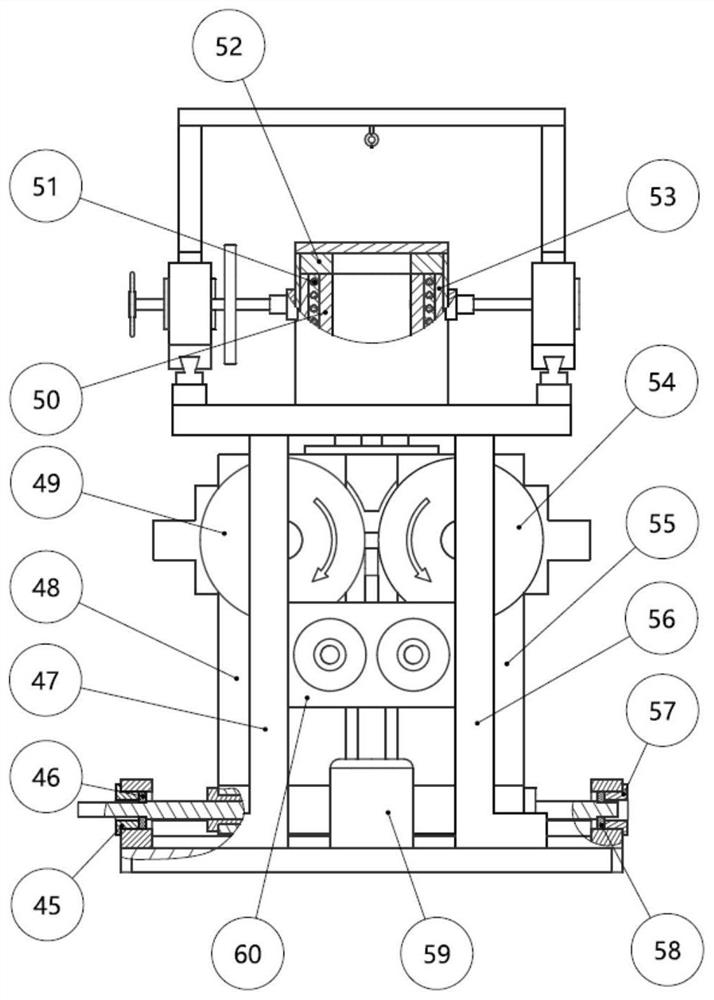 A light alloy casting and rolling experimental device