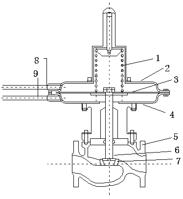 Self-operated regulating valve for boiler gas pipeline