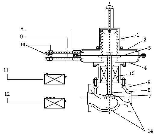 Self-operated regulating valve for boiler gas pipeline