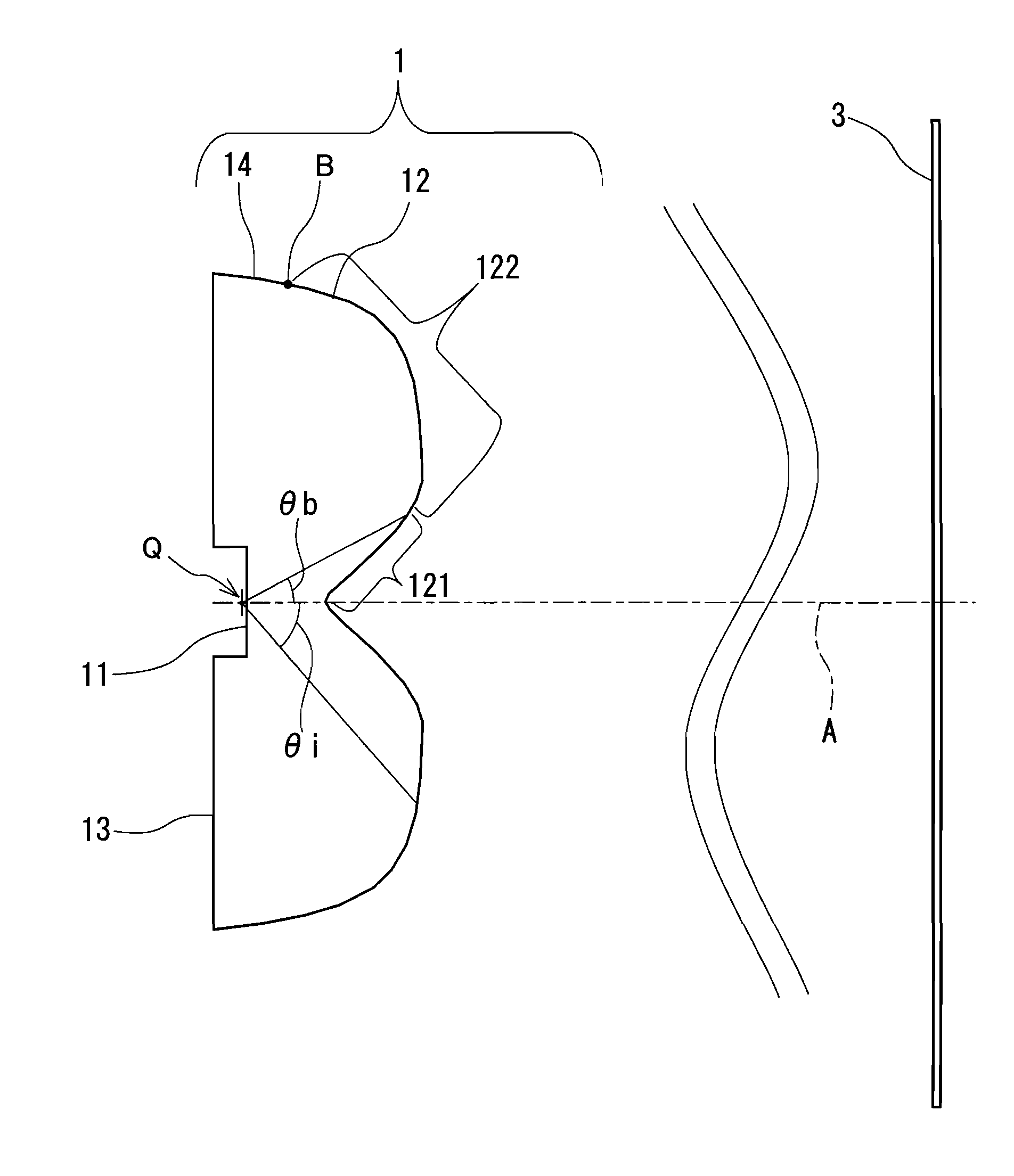 Illuminating lens, lighting device, surface light source, and liquid-crystal display apparatus