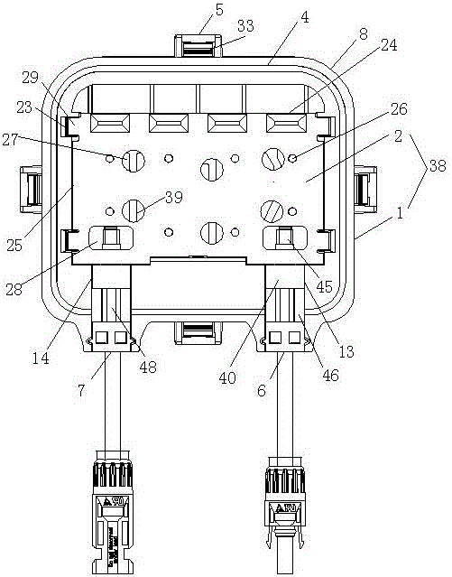 Novel clamping connection type photovoltaic conjunction box