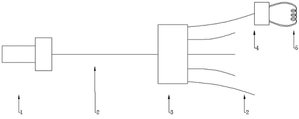 Multicomponent glass up-conversion white light optical fiber lighting device