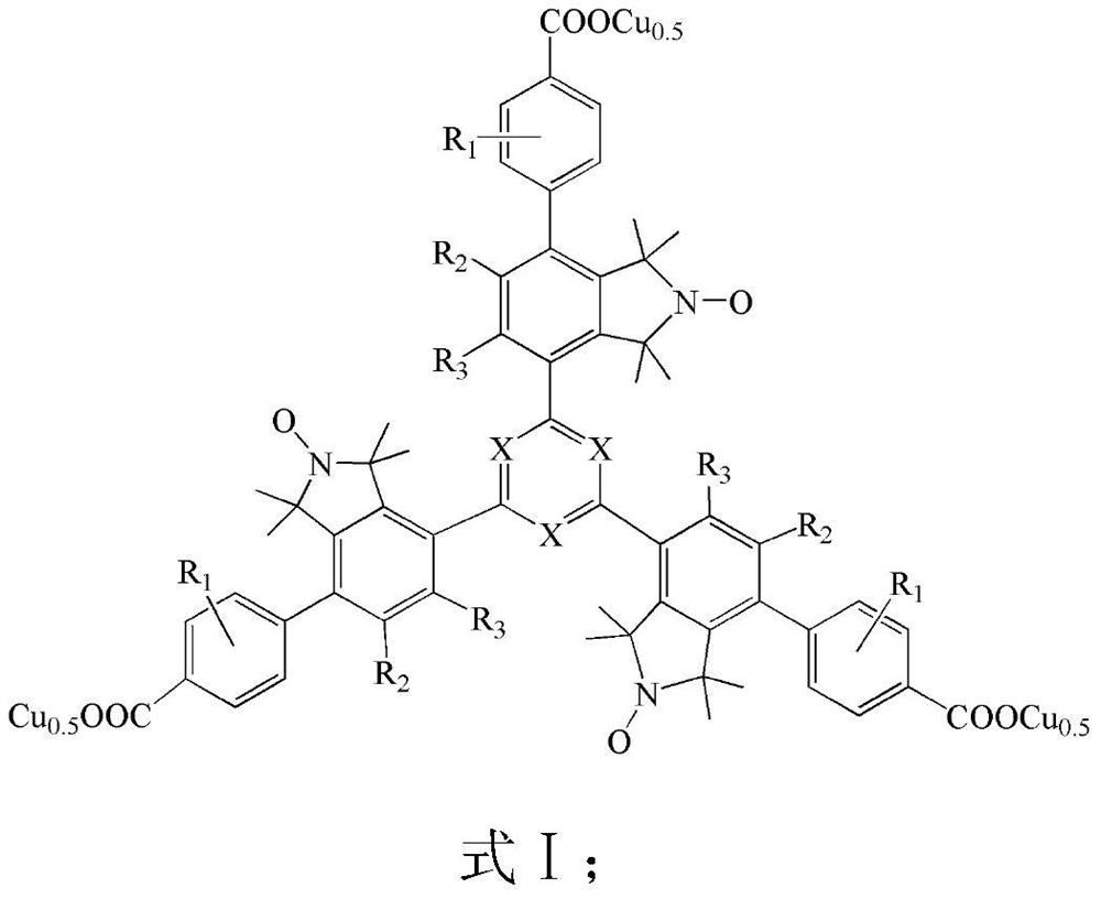 Copper complexes of triarylbenzene(triazine)tricarboxylates containing nitrogen and oxygen free radicals and their application in the preparation of menadione