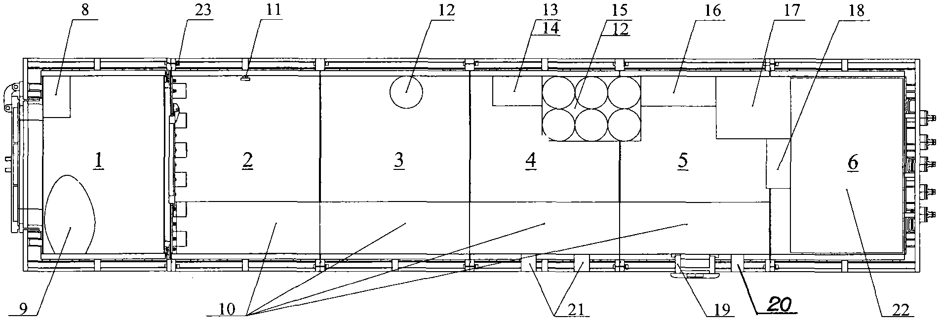 Middle and small-sized mining expansion type mobile escape capsule