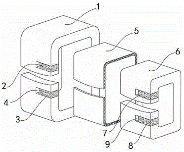 Alternating hybrid excitation component and application thereof in motor and transformer