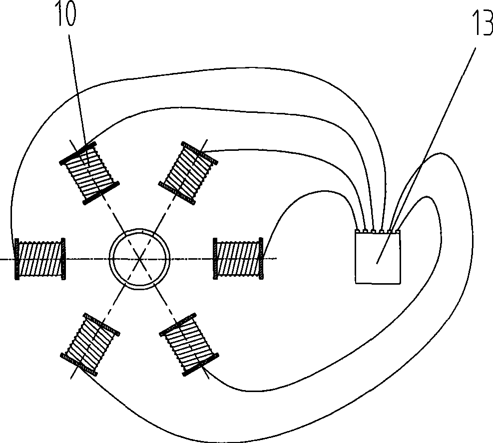 External magnetic field driven magnetic suspension implantation type cone helical runner rotor blood-pump