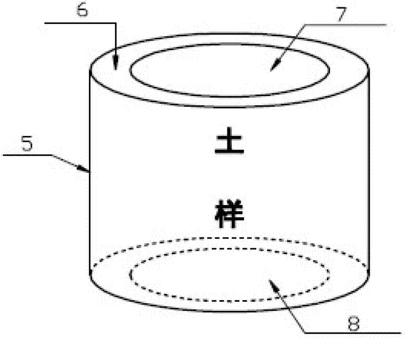 Device and method for detecting porosity of saturated soil