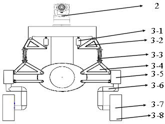 Double triangular suspension wheel-legged all-terrain mobile robot