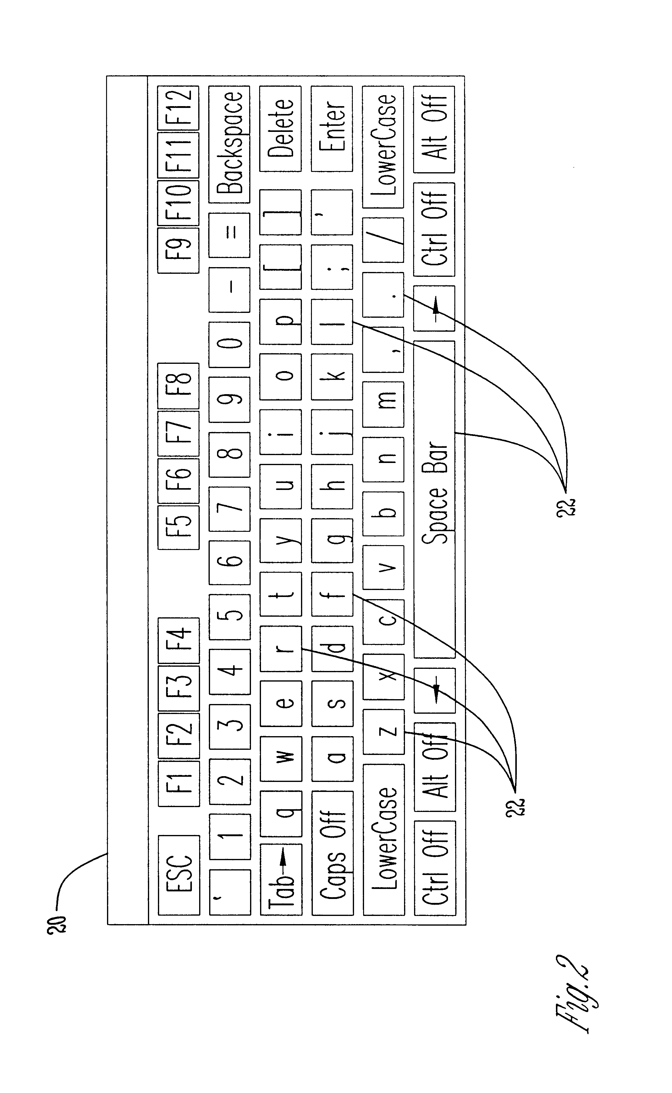 Method and medium for computer readable keyboard display incapable of user termination