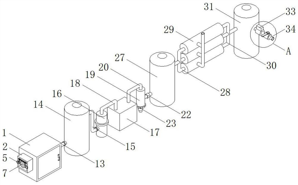 Pressure swing adsorption nitrogen-making device with centralized pollution discharge function