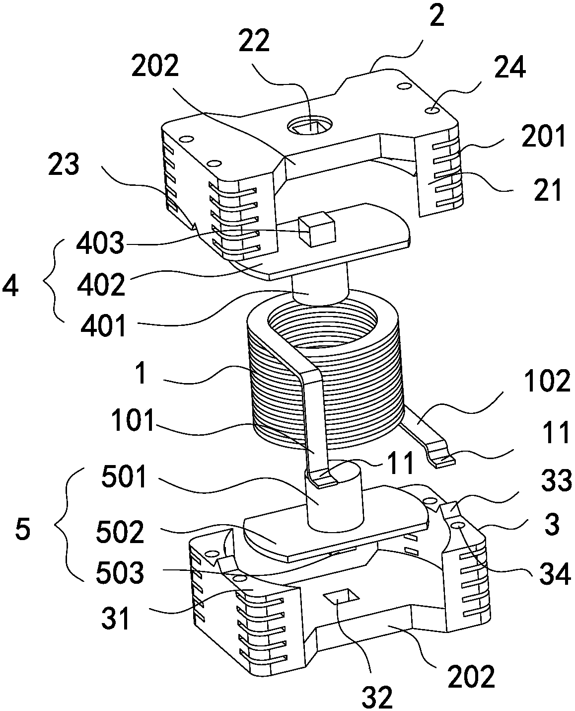 A Flat Wire Vertical Winding High Current Power Inductor