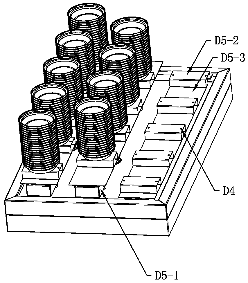 Container and cover double-plate alternate receiving conveying device