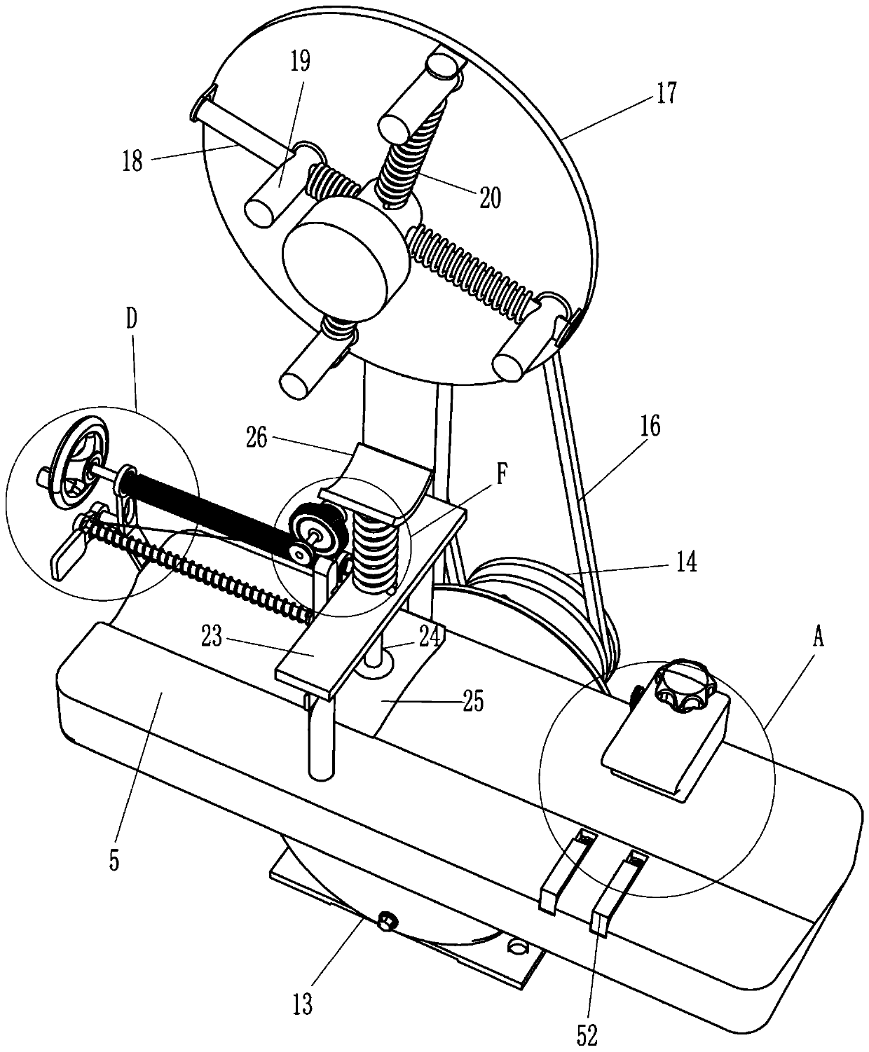 Luoyang shovel middle hammering device