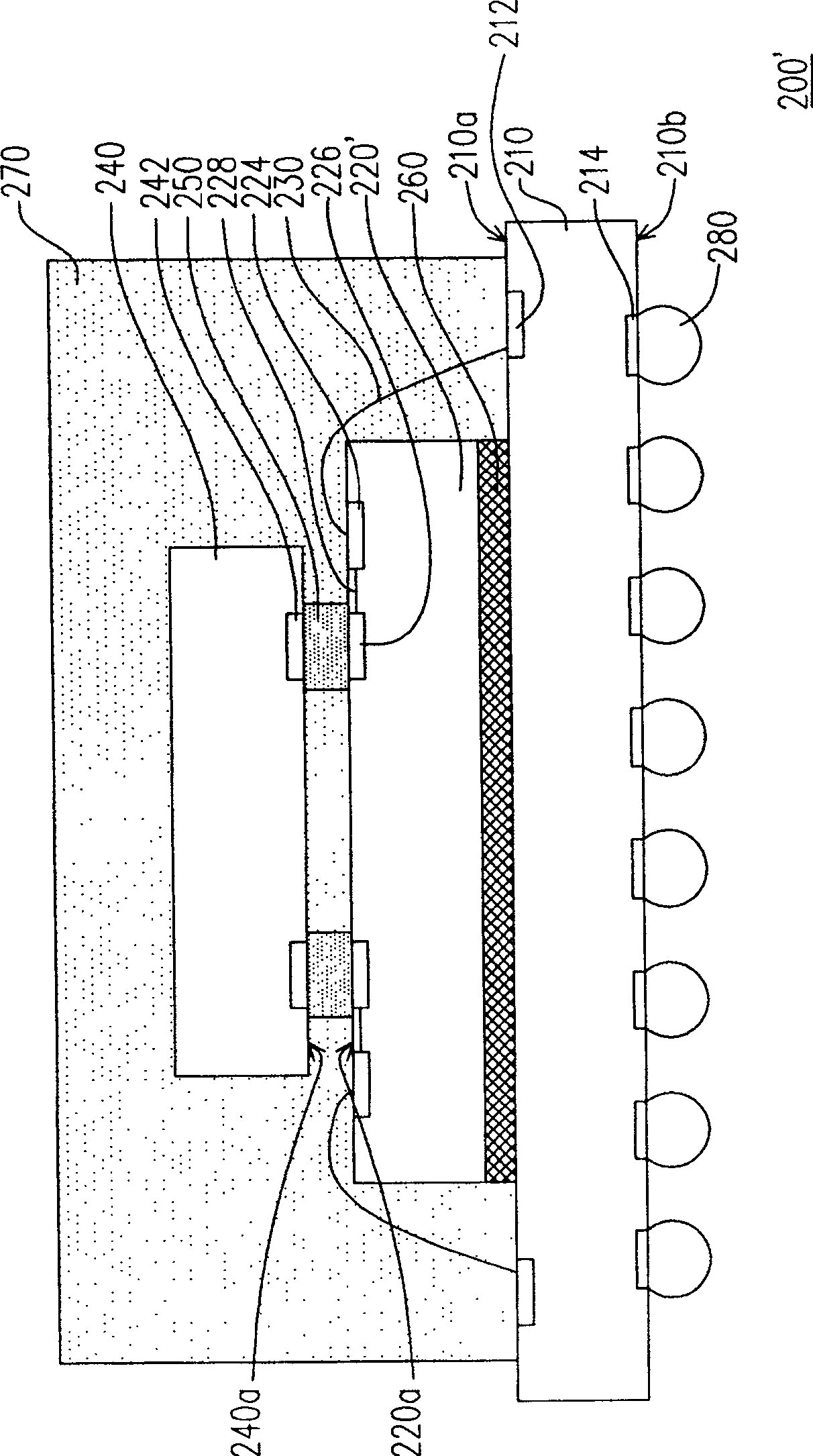 A stacking type wafer packaging structure